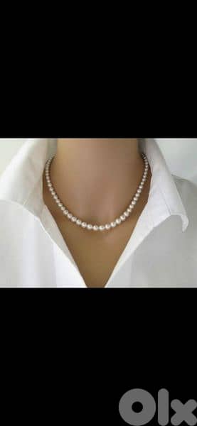 necklace vintage white pearl choker 1