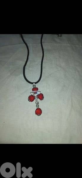 necklace flower red 2
