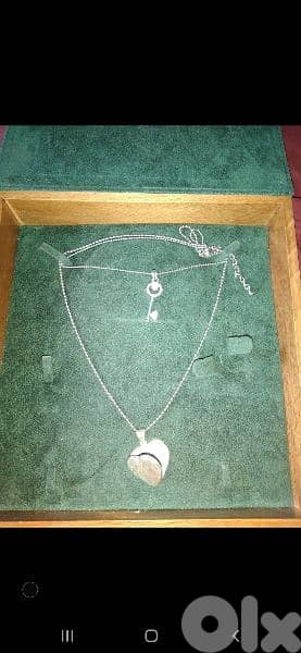 necklace silver pendant heart open box 2
