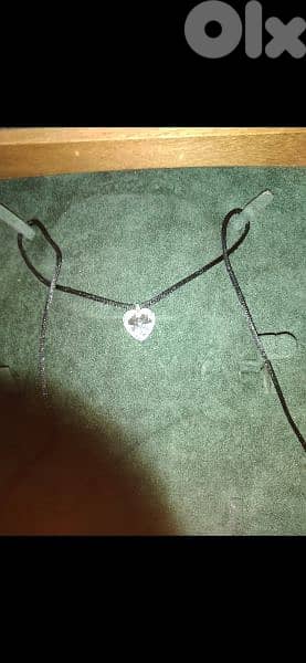 necklace heart shape crystal pendant on satin 1=5$ or 3= 13$ 3