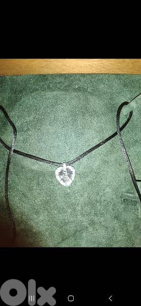 necklace heart shape crystal pendant on satin 1=5$ or 3= 13$ 5