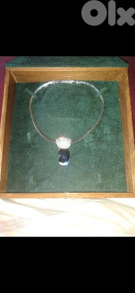 necklace stainless steel necklace crystal black pendant 2