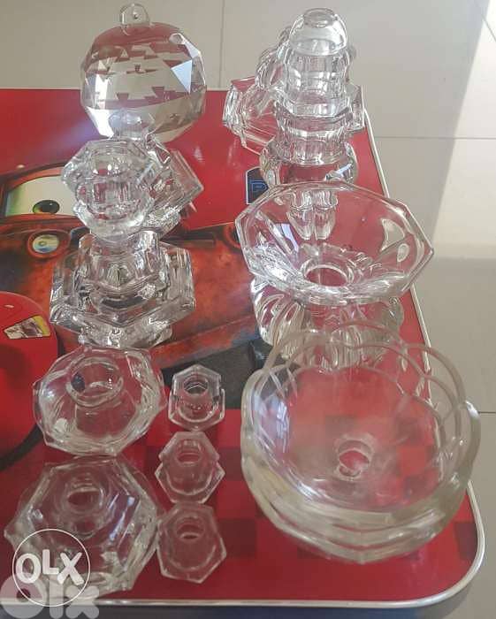 شمعدانات كريستال ثريات تشيكي اصلي . قديم جدا. للجادين فقط 0