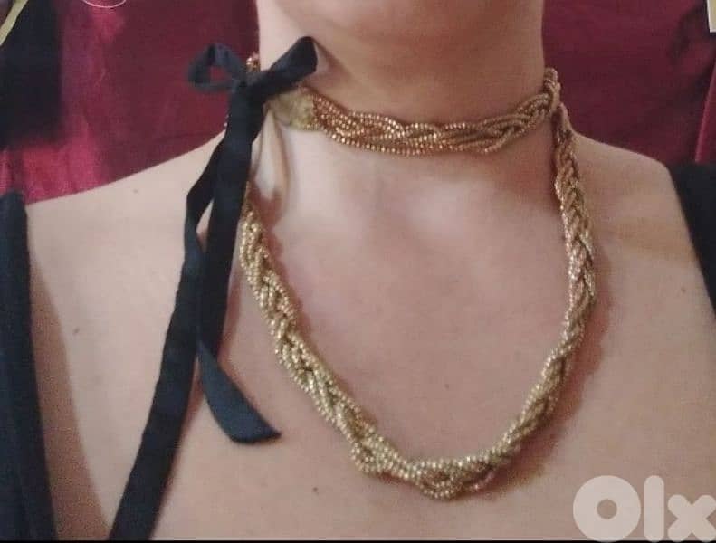 necklace 3a2ed dahabe ma3 ribbon satin 1