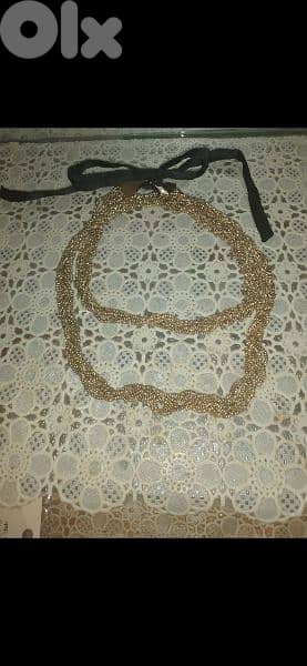 necklace 3a2ed dahabe ma3 ribbon satin 5