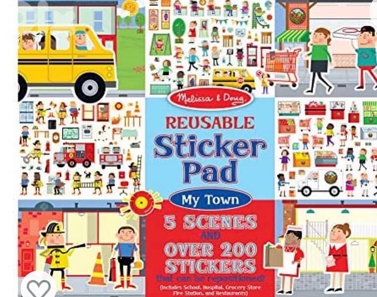 Melissa and Doug Reusable Sticker Pad: My Town - 200Stickers 0