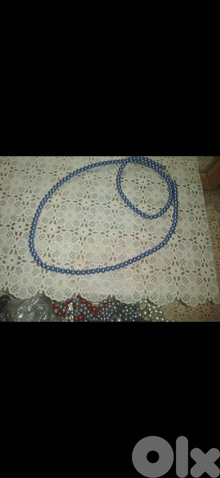 necklace blue pearl long necklace 1=7$ or 3= 15$ 3