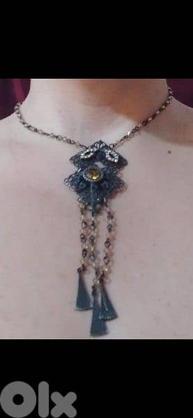 necklace copper colour with stones 5