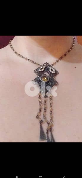 necklace copper colour with stones 6