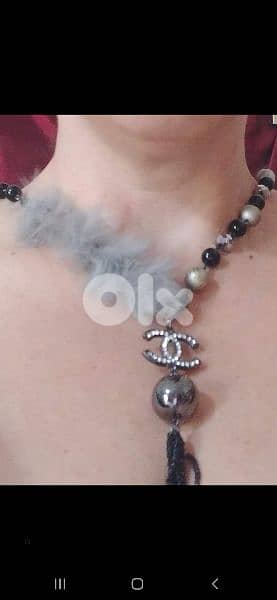 necklace 3a2ed ma3 farro grey/aswad 1