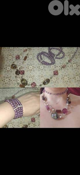 necklace set 3a2ed ma3 esswara purple high quality 0