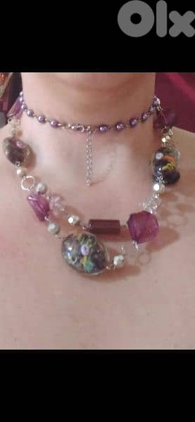 necklace set 3a2ed ma3 esswara purple high quality 1