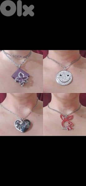 necklace strass with chain 0