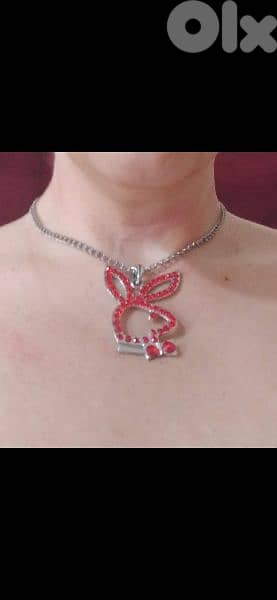 necklace strass with chain 1