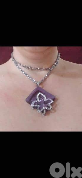 necklace strass with chain 16