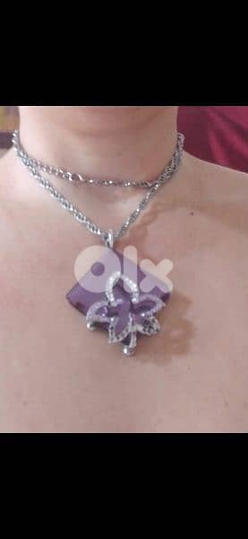 necklace strass with chain 18