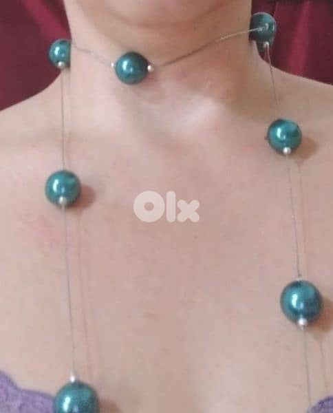 necklace emerald big pearl necklace 1