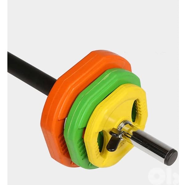 20kg Standard Rubber Coloured Barbell 1