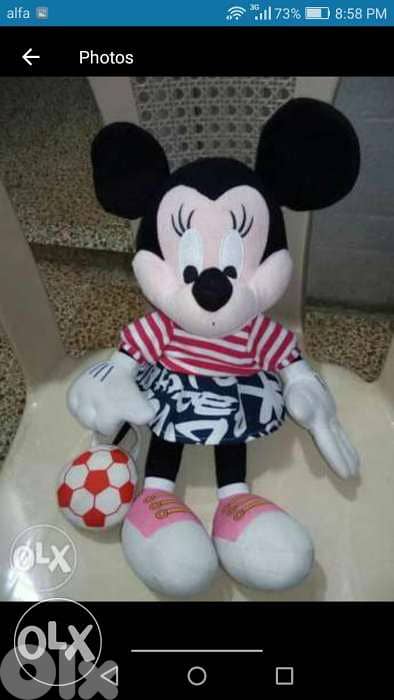 MINNIE MOUSE Plush as new, 43 Cm DISNEY wearing stuffed large Toy=15$ 0