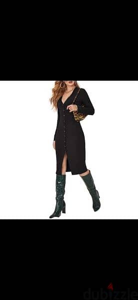 v neck buttons dress s to xxL 2