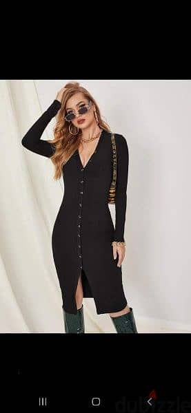 v neck buttons dress s to xxL 4