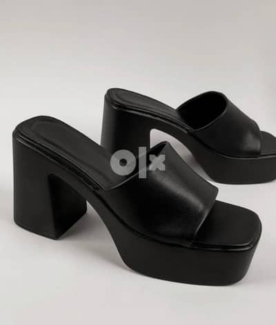 SANDAL HIGH HEEL PLATFORM BLACK SHOES