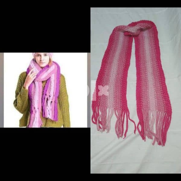 wool scarf pink thick 0