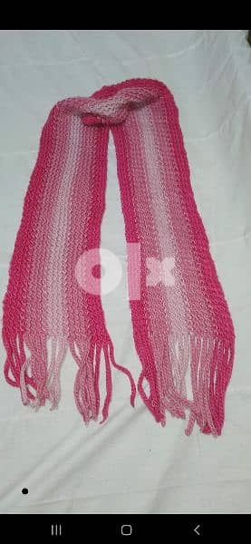 wool scarf pink thick 2