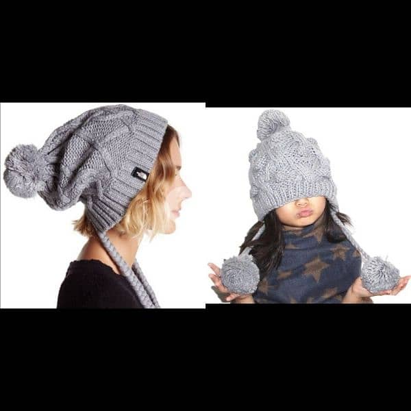 grey wool hat withover ears.  1=7$ or 3=15$ 0
