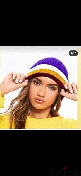 wool purple yellow hat  1=7$ or 3= 15$ 1