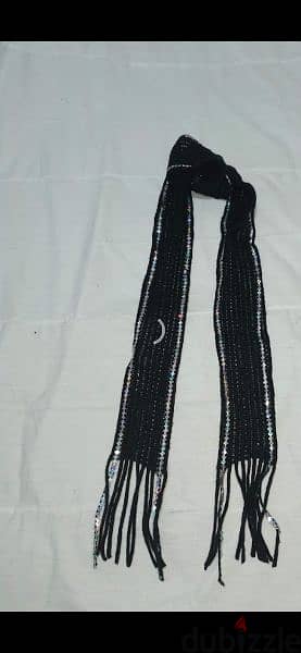 scarf wook black with silver sequin  1=7$ or 3=15$ 1