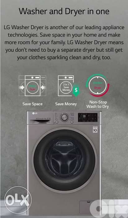 LG washing +dryer  غسالة مع نشافة machine 2 in 1 0