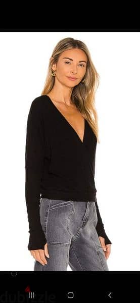 top souf ne3em terke wrap top black s to xxL 1=7$ or 3= 15$ 1
