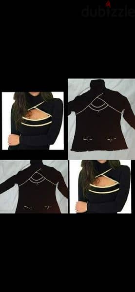 top mock neck gold trim top s to xxL 0
