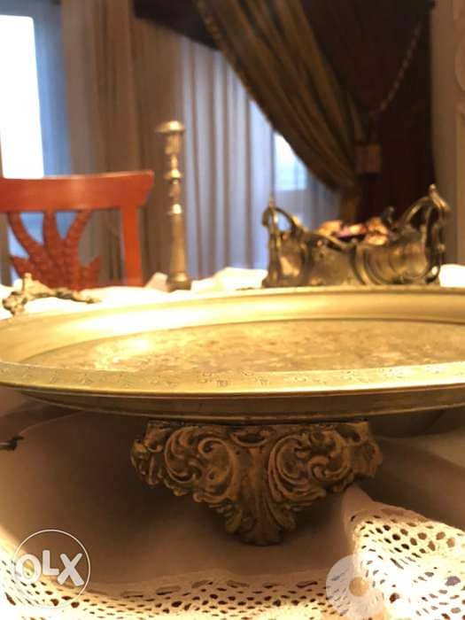 Oriental Vintage solid alloy silver tray 2