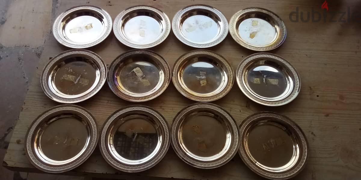 Siom small silver platters 12 pieces 0