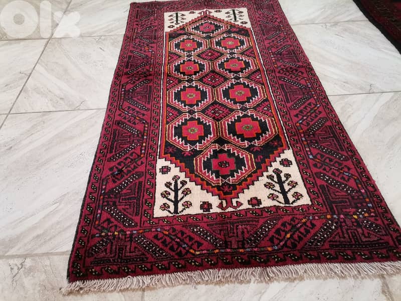 Persian Hamadan Carpet, wool hand knoted, 185x90cm, 100$ 0