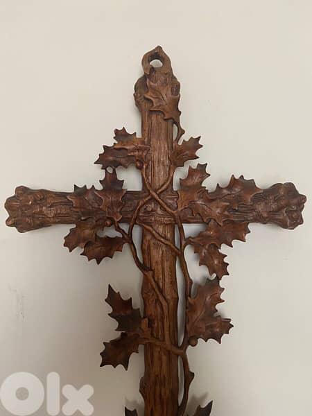 beautiful hand carved church cross 19th 4