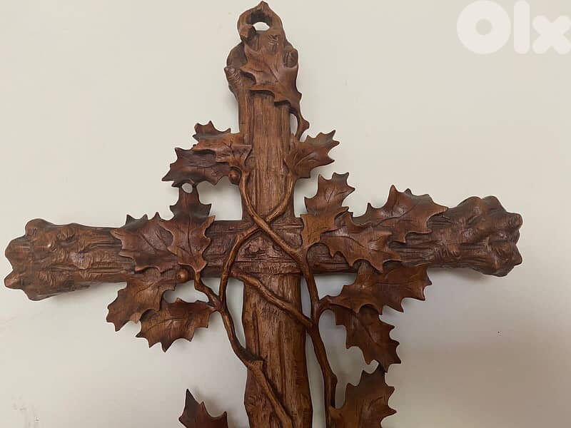 beautiful hand carved church cross 19th 5