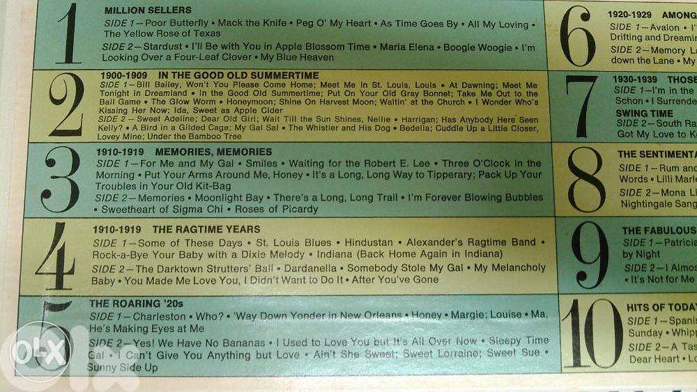 Down Memory Lane 65 Years Song Hits Readers Digest Vinyl LP Box Set 10 1