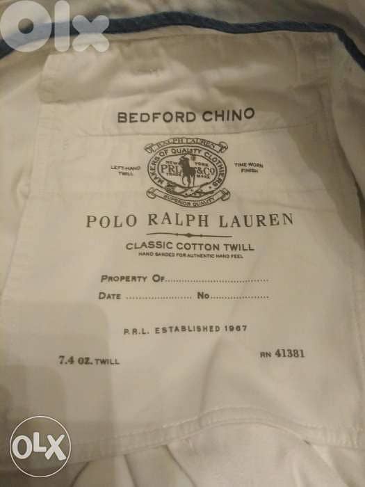 Polo Ralph Lauren pant Bedford chino white color size w 42 L36 5