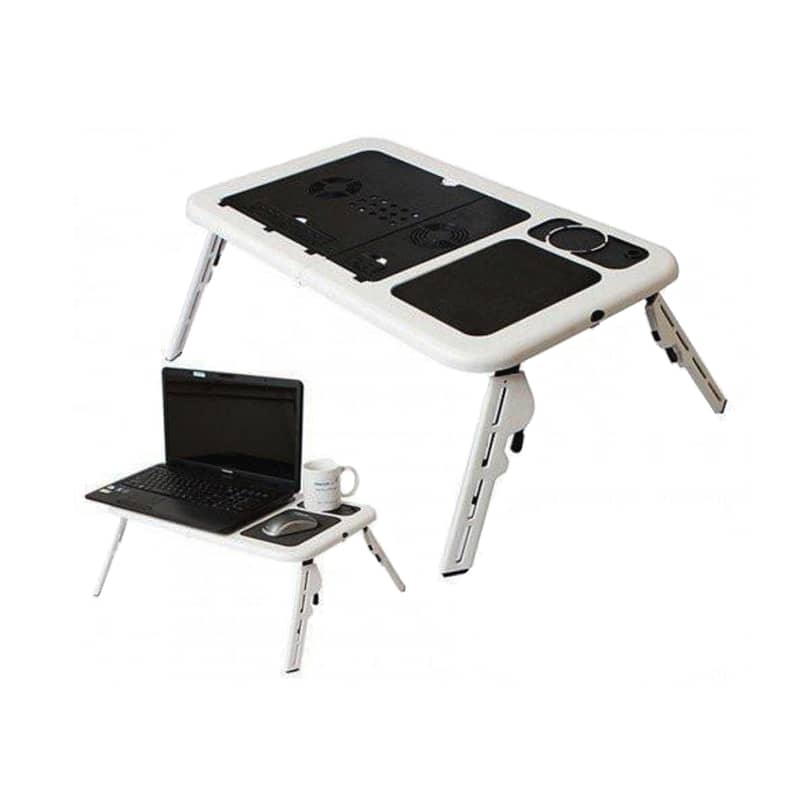 Adjustable Laptop Table with USB Fans, Built-In Tray & Mouse Pad 6