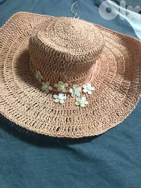 beach hat never worn light pink 1