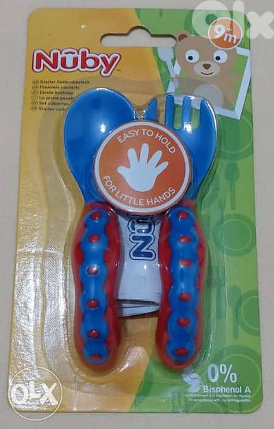 Nuby starter cutlery 9m+ spoon and fork (like Avent)