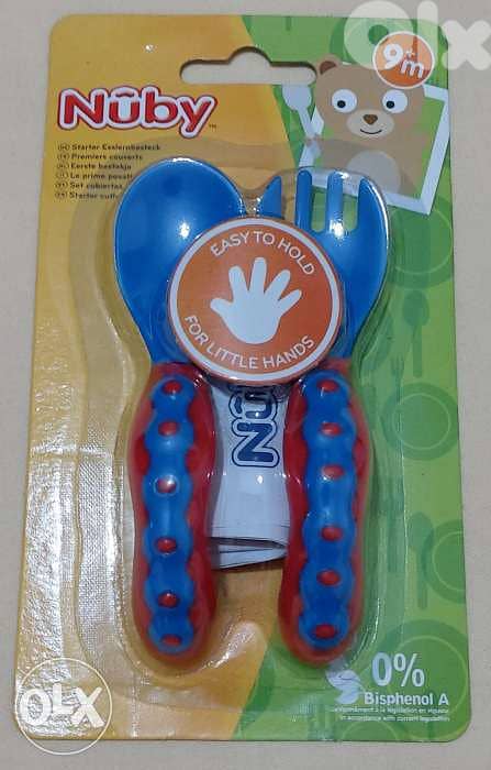Nuby starter cutlery 9m+ spoon and fork (like Avent) 0
