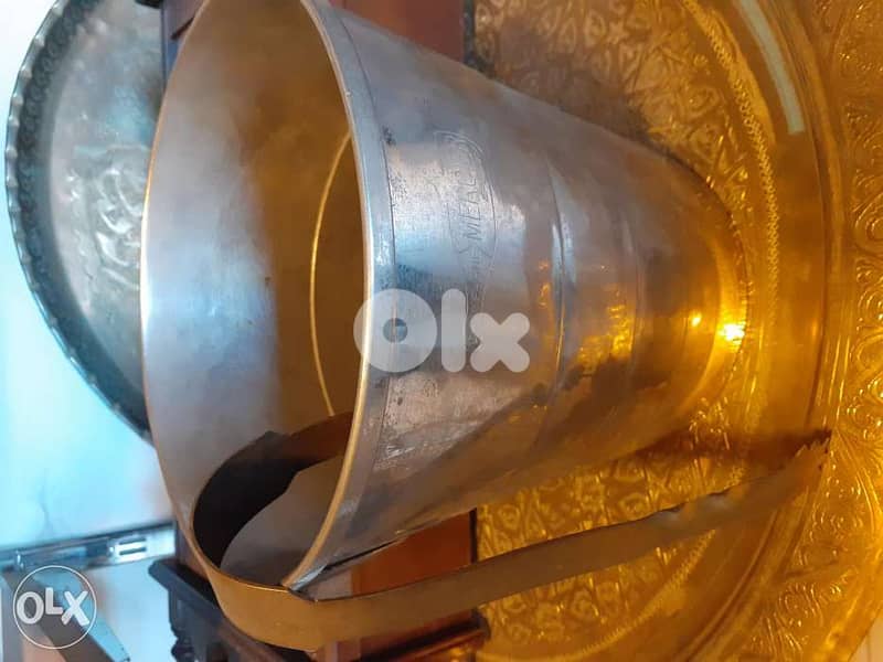 سطل ثلج نحاس مفضض مع ملقط نحاس 0