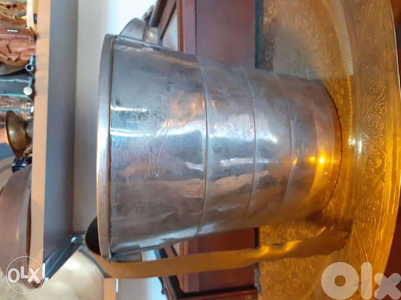 سطل ثلج نحاس مفضض مع ملقط نحاس 3
