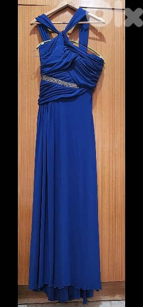 Monique l' huilier evening maxi. dress small فستان سهرةم 0