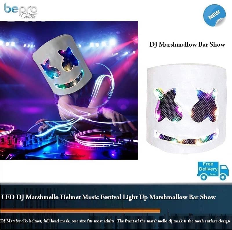 Marshmello DJ Helmet Music Festival Light 0