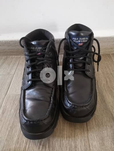 Original Polo Ralph Lauren real leather shoes black n. 43/44